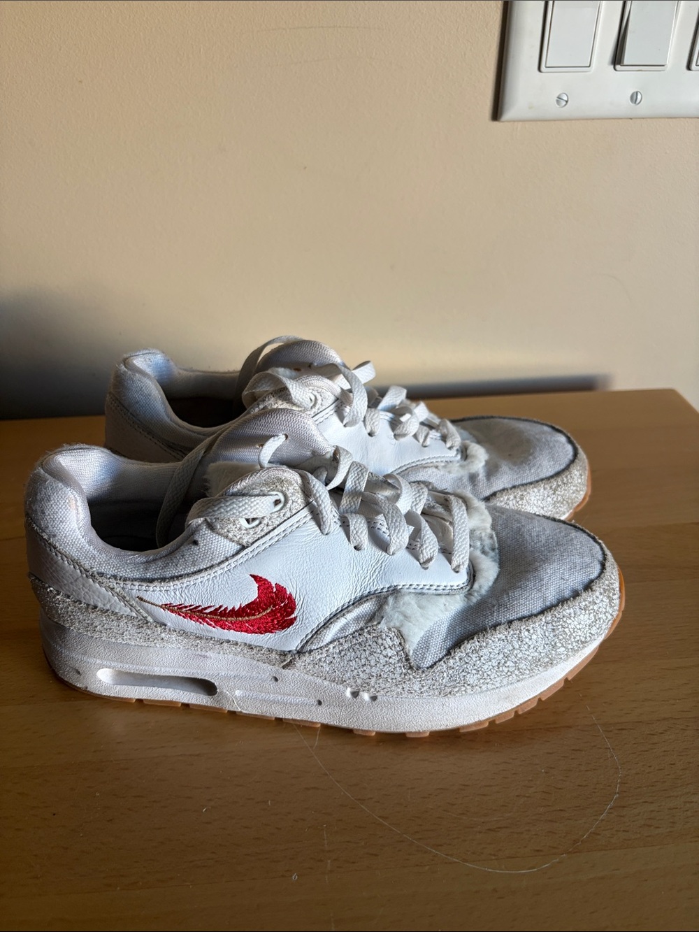 Nike Air Max 1 BG White/University Red FJ4628-100  Size 5Y
